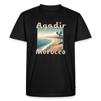 Agadir Maroc : Vacances Grunge à la plage - T-shirt Premium bio Homme - noir - Devant - Nico (187cm)
