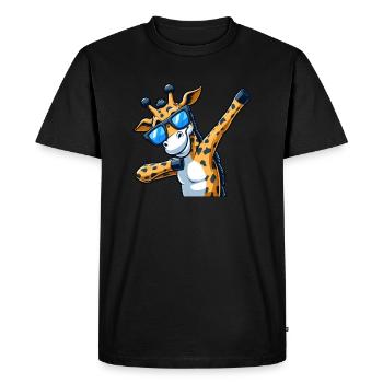 Cool zebra with sunglasses: dabbing style - Men's Premium Organic T-Shirt - black - Front - Nico (187cm)