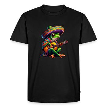 Cinco de Mayo Frog Guitare Mariachi - T-shirt Premium bio Homme - noir - Devant - Nico (187cm)