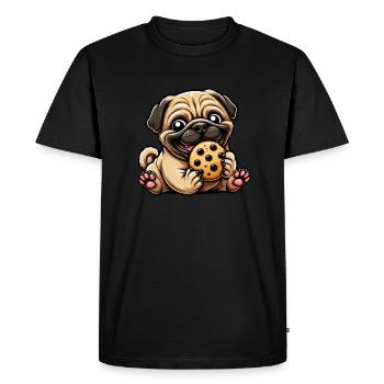Carlin Cookie Biscuit Dessert Sucré - T-shirt Premium bio Homme - noir - Devant - Nico (187cm)