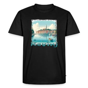 Rovinj Croatie Vacances d’été Ville portuaire - T-shirt Premium bio Homme - noir - Devant - Nico (187cm)