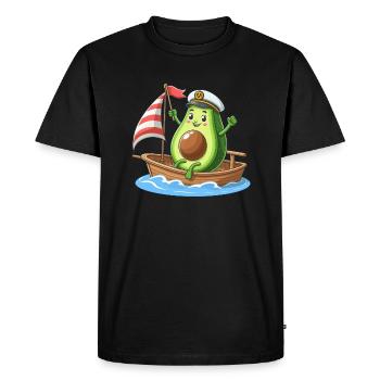 Cool dériveur à motif d’été avocat - T-shirt Premium bio Homme - noir - Devant - Nico (187cm)