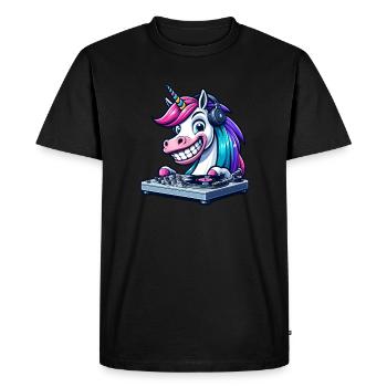 Cochon DJ Disco Musique Soirée Dansante Techno - T-shirt Premium bio Homme - noir - Devant - Nico (187cm)