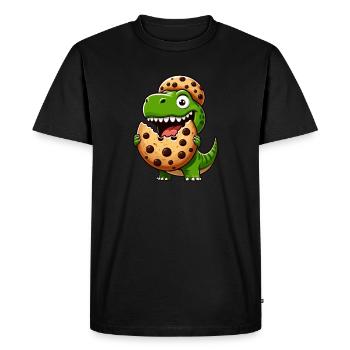 Dino T-Rex Dinosaur Biscuit Candy - Men's Premium Organic T-Shirt - black - Front - Nico (187cm)