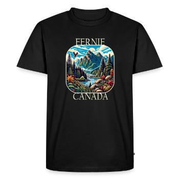 Fernie, British Columbia, Mountains Landscape - Men's Premium Organic T-Shirt - black - Front - Nico (187cm)