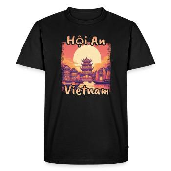 Hoi An Vietnam Vacation Asia Sunset - Men's Premium Organic T-Shirt - black - Front - Nico (187cm)