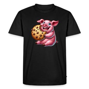 Friandises desserts aux biscuits sucrés au cochon - T-shirt Premium bio Homme - noir - Devant - Nico (187cm)