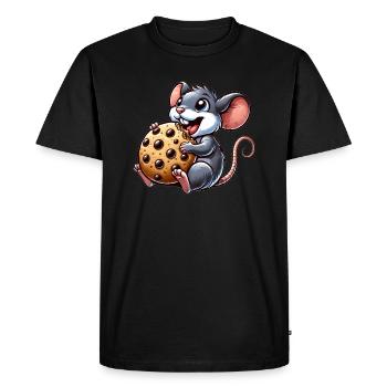 Cute Mouse Cookie Dessert Lover Cookie - Men's Premium Organic T-Shirt - black - Front - Nico (187cm)