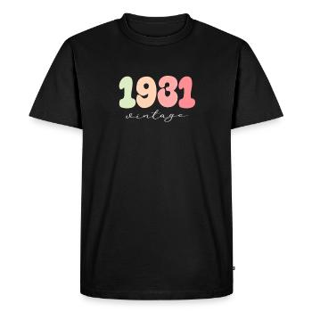 Date de naissance Année de naissance 1931 - T-shirt Premium bio Homme - noir - Devant - Nico (187cm)