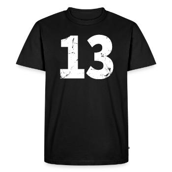 Cool Number 13 - 13 Years Old 13th Birthday Gift - Men's Premium Organic T-Shirt - black - Front - Nico (187cm)