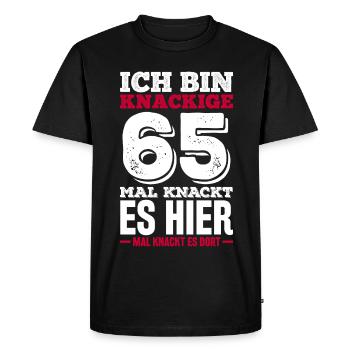 Je suis craquant pour la 65ème fois qu'il craque ici - T-shirt Premium bio Homme - noir - Devant - Nico (187cm)