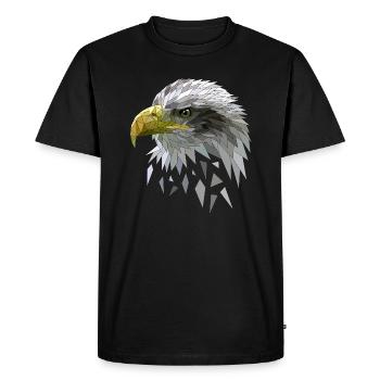White-tailed eagle low poly polygons geometric - Men's Premium Organic T-Shirt - black - Front - Nico (187cm)