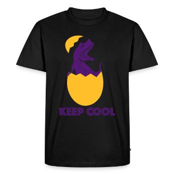 DINO COOL JURASSIK CLIMAT - T-shirt Premium bio Homme - noir - Devant - Nico (187cm)