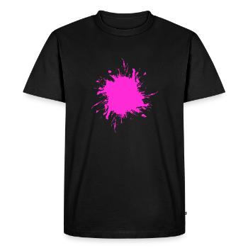 Tache de peinture éclaboussé de saleté rose sale - T-shirt Premium bio Homme - noir - Devant - Nico (187cm)
