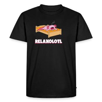 Axolotl Pyjama Relaxolotl Chemise de nuit Cadeau - T-shirt Premium bio Homme - noir - Devant - Nico (187cm)