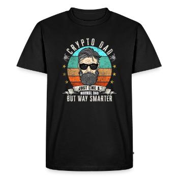 Crypto Dad like a normal Dad - Men's Premium Organic T-Shirt - black - Front - Nico (187cm)