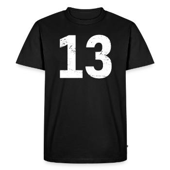 Cool Number 13 - 13 Years Old 13th Birthday Gift - Men's Premium Organic T-Shirt - black - Front - Nico (187cm)