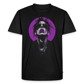 Cool Purple Goth Dude - Men's Premium Organic T-Shirt - black - Front - Nico (187cm)