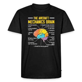 The Aircraft Mechanics Brain Airplane Maintenance - Men's Premium Organic T-Shirt - black - Front - Nico (187cm)