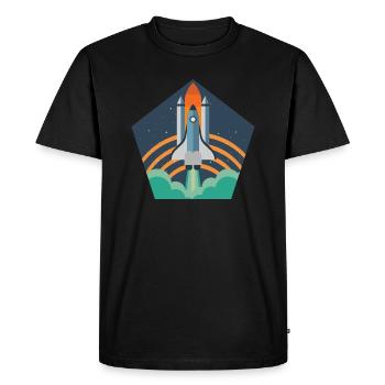 Rocket - Galaxy Space Space Astronaut - T-shirt Premium bio Homme - noir - Devant - Nico (187cm)