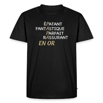 Dad of the Year - Precious Dad as a Jewel - Men's Premium Organic T-Shirt - black - Front - Nico (187cm)
