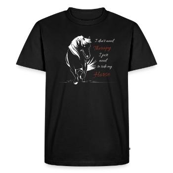 Cheval sort cavalier cadeau - T-shirt Premium bio Homme - noir - Devant - Nico (187cm)