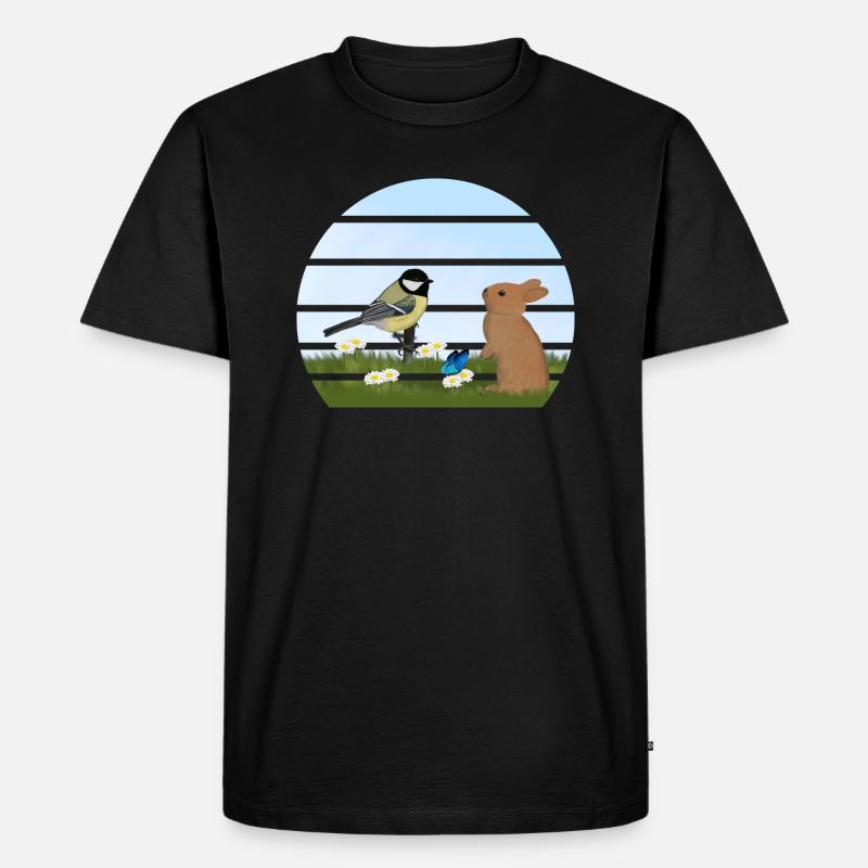 Great Bird Rabbit Easter Spring - Men's Premium Organic T-Shirt - black
