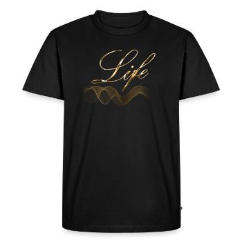 La vie en or - T-shirt Premium bio Homme - noir - Devant - Nico (187cm)