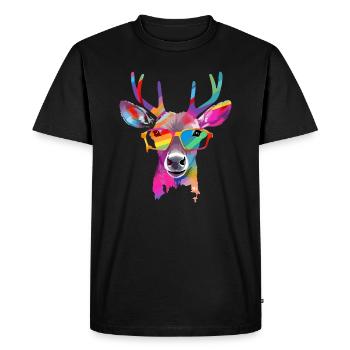 Axo le cerf - T-shirt Premium bio Homme - noir - Devant - Nico (187cm)