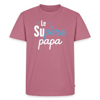 Super Dad - Men's Premium Organic T-Shirt - mauve - Front - Nico (187cm)