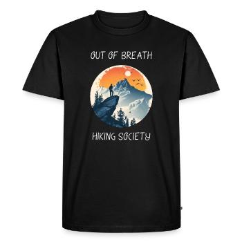 À Bout De Souffle Randonnée Société Nature Rétro Forêt - T-shirt Premium bio Homme - noir - Devant - Nico (187cm)