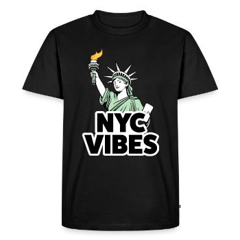 NYC Vibes - Statue of Liberty Design - Men's Premium Organic T-Shirt - black - Front - Nico (187cm)