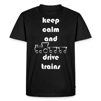 Train Railway Railway Trains Train drivers - Men's Premium Organic T-Shirt - black - Front - Nico (187cm)