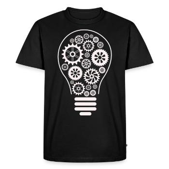 Bulb - Light Bulb - Lamp - Electricity - Men's Premium Organic T-Shirt - black - Front - Nico (187cm)