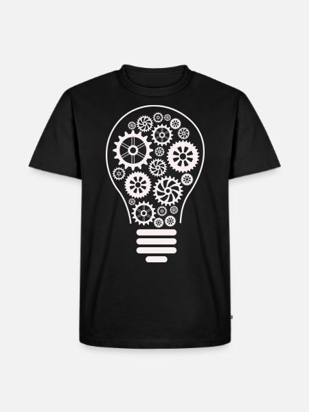 Bulb - Light Bulb - Lamp - Electricity - Men's Premium Organic T-Shirt - black
