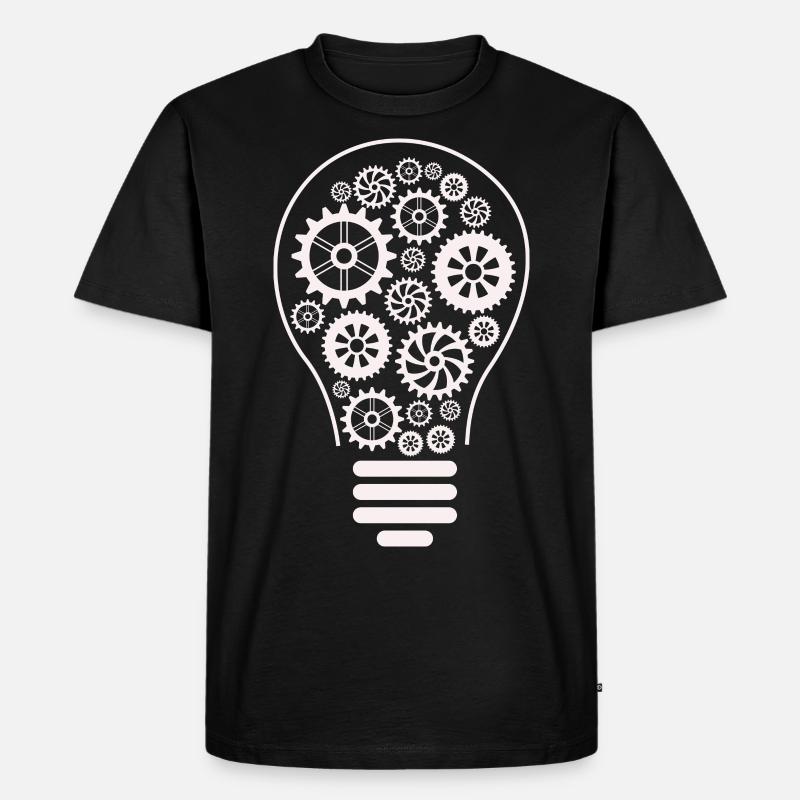 Birne - Glühbirne - Lampe - Strom - Männer Premium Bio T-Shirt - Schwarz