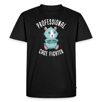 Cage Fighter Drôle de motif de cochon d’Inde - T-shirt Premium bio Homme - noir - Devant - Nico (187cm)