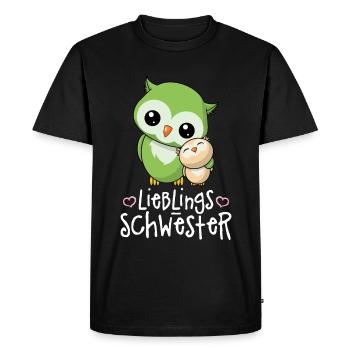 Lieblingsschwester - Beste Schwester Geschwister - Männer Premium Bio T-Shirt - Schwarz - Vorne - Nico (187cm)