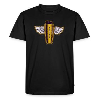 Shaker proteines gold - T-shirt Premium bio Homme - noir - Devant - Nico (187cm)