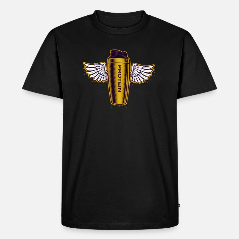 Shaker proteines gold - Männer Premium Bio T-Shirt - Schwarz
