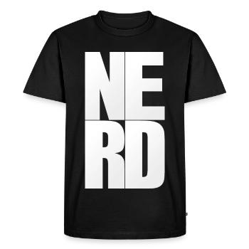 NERDY pour toujours - NERD - T-shirt Premium bio Homme - noir - Devant - Nico (187cm)