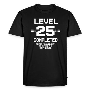 25 Birthday Gamer Niveau 25 Complet - T-shirt Premium bio Homme - noir - Devant - Nico (187cm)