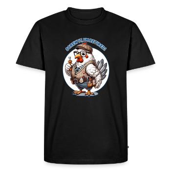 Retired Chicken Handyman, Fun Retirement - Men's Premium Organic T-Shirt - black - Front - Nico (187cm)
