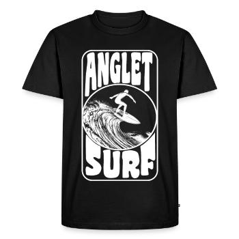ANGLET - Men's Premium Organic T-Shirt - black - Front - Nico (187cm)
