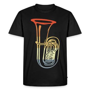 Vintage Tuba Drawing - Men's Premium Organic T-Shirt - black - Front - Nico (187cm)