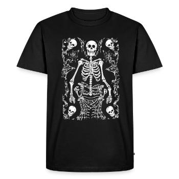 Squelette Halloween Crâne Crâne Gothique - T-shirt Premium bio Homme - noir - Devant - Nico (187cm)