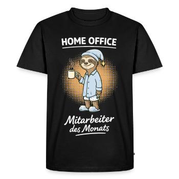 Employé du Siège du Mois Sloth - T-shirt Premium bio Homme - noir - Devant - Nico (187cm)
