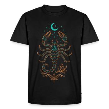 Scorpio Zodiac Sign – Mystical Symbol - Men's Premium Organic T-Shirt - black - Front - Nico (187cm)