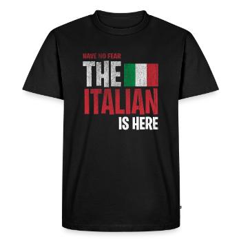 The Italian is here Italien Italia - T-shirt Premium bio Homme - noir - Devant - Nico (187cm)