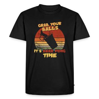 Prenez vos balles - C’est l’heure du Beer Pong Beer pong - T-shirt Premium bio Homme - noir - Devant - Nico (187cm)